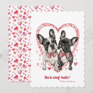 Cartes Pour Fêtes Annuelles French Bulldog Valentines Day Woof-tastic Fun