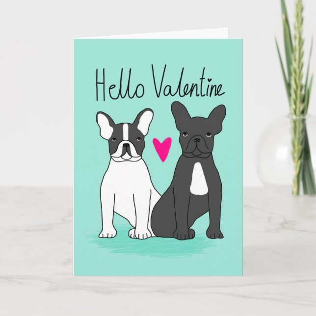 Cartes Pour Fêtes Annuelles French Bulldog Valentines Love, français bulldog (Devant)