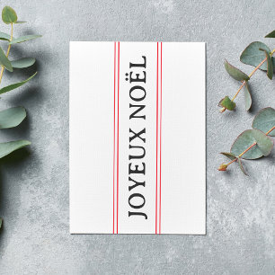 Cartes Pour Fêtes Annuelles French Joyeux Noël Red Stripe Famille de Noël