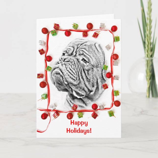 Cartes Pour Fêtes Annuelles French Mastiff (Devant)