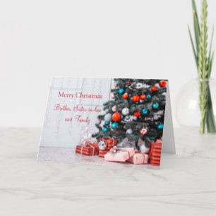 Cartes Pour Fêtes Annuelles Frère, belle-soeur Baubles d'arbre de Noël 