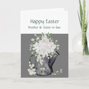Cartes Pour Fêtes Annuelles Frère et belle-soeur Fleurs blanches de Pâques 