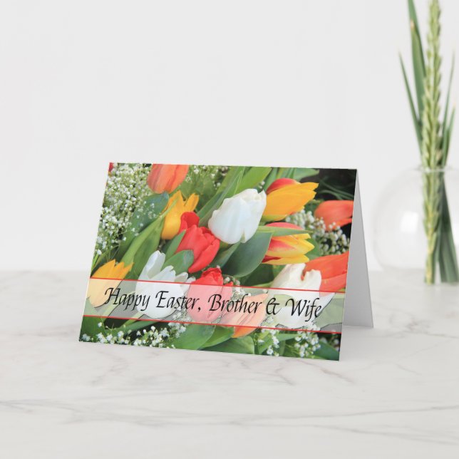 Cartes Pour Fêtes Annuelles Frère et femme heureux Pâques (Devant)