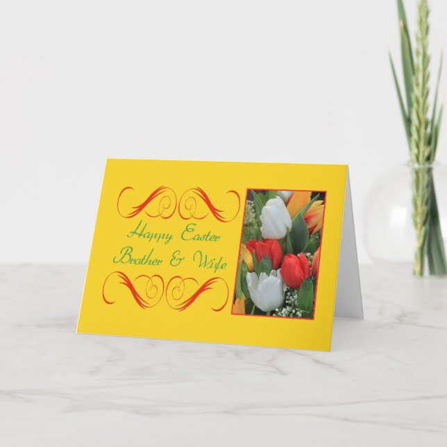 Cartes Pour Fêtes Annuelles Frère et femme heureux Pâques (Devant)
