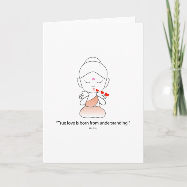 Cartes Pour Fêtes Annuelles Friendly little Bouddha showing love (Devant)