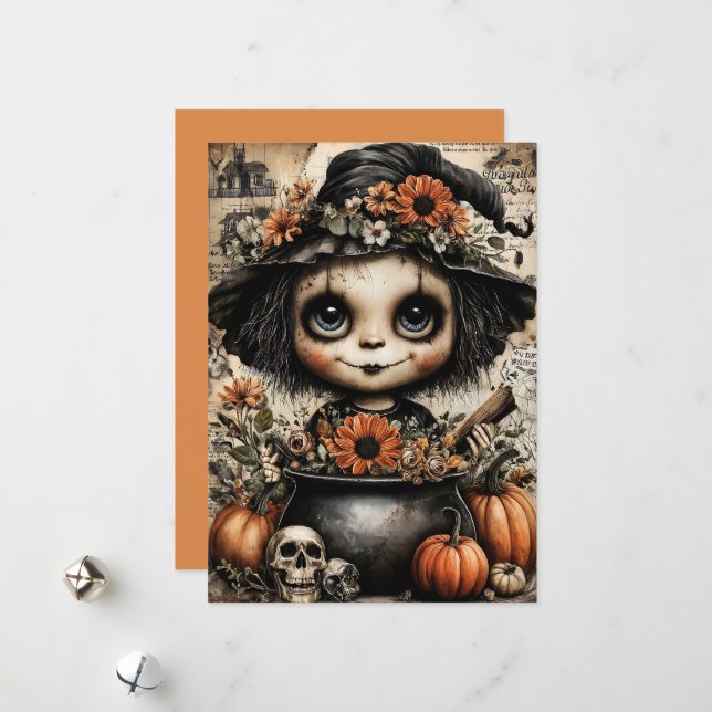 Cartes Pour Fêtes Annuelles Fright & Delight Halloween (Devant/Arrière en situation)