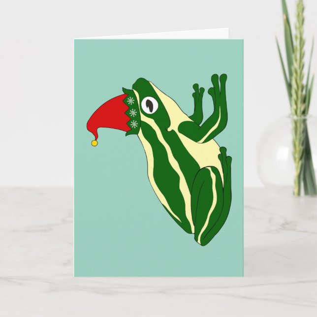 Cartes Pour Fêtes Annuelles Frog Christmas Card (Devant)