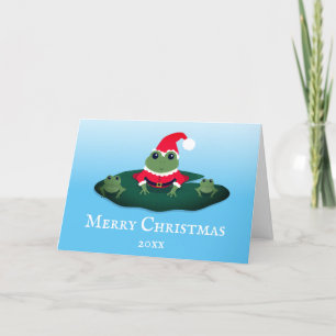 Cartes Pour Fêtes Annuelles Frog Père Noël Animal Christmas