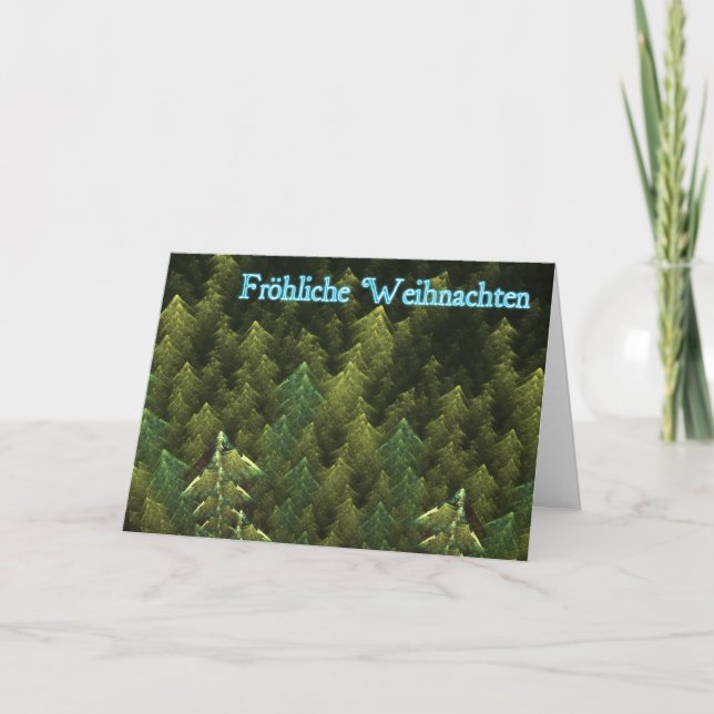 Cartes Pour Fêtes Annuelles Froliche Weihnachten - forêt foncée (Devant)