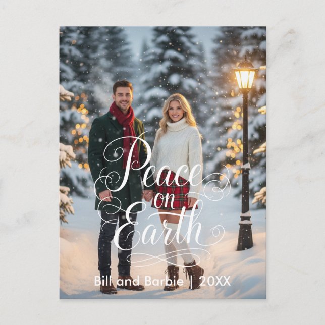 Cartes Pour Fêtes Annuelles Front photo Paix sur Terre Couples (Devant)