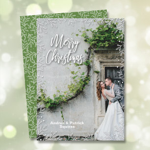 Cartes Pour Fêtes Annuelles Frontière botanique Photo de Noël