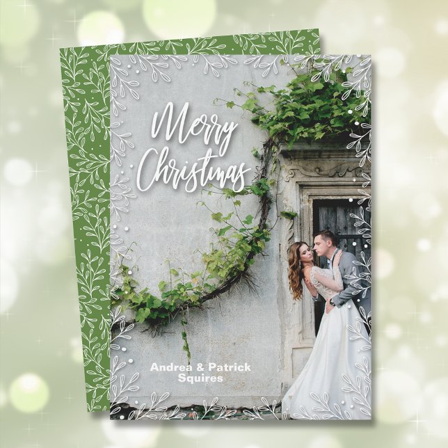 Cartes Pour Fêtes Annuelles Frontière botanique Photo de Noël (Créateur téléchargé)