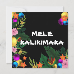 Cartes Pour Fêtes Annuelles Frontière de Noël hawaïenne - Mele Kalikimaka