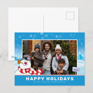 Cartes Pour Fêtes Annuelles Frosty le bonhomme de neige | Joyeuses Fêtes Photo