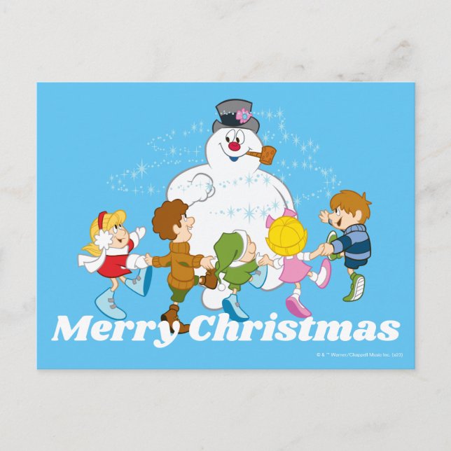 Cartes Pour Fêtes Annuelles Frosty the Snowman™ | Frosty & Enfants Jouer (Devant)