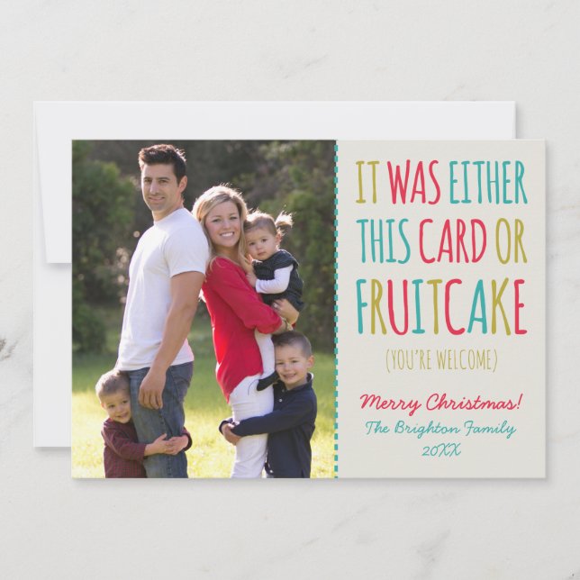 Cartes Pour Fêtes Annuelles Fruitcake amusant Joyeuses Fêtes (Devant)