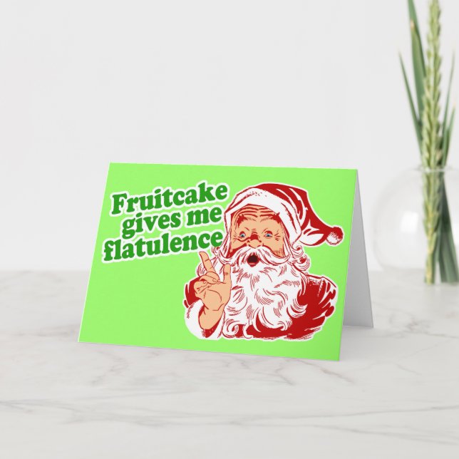 Cartes Pour Fêtes Annuelles Fruitcake fait Père Noël Fart (Devant)