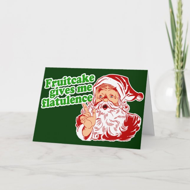Cartes Pour Fêtes Annuelles Fruitcake fait Père Noël Fart (Devant)