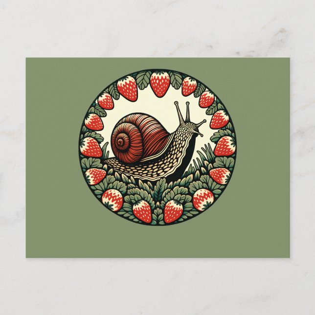 Cartes Pour Fêtes Annuelles Fruits de fraise d'escargots d'escargots d'escargo (Devant)