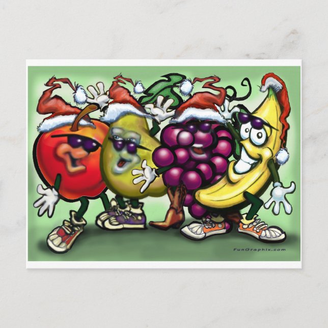 Cartes Pour Fêtes Annuelles Fruits de Noël (Devant)