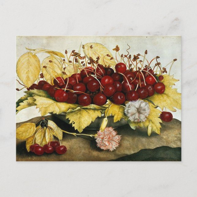CARTES POUR FÊTES ANNUELLES FRUITS DE SAISON / CHERRIES ET CARNATIONS (Devant)