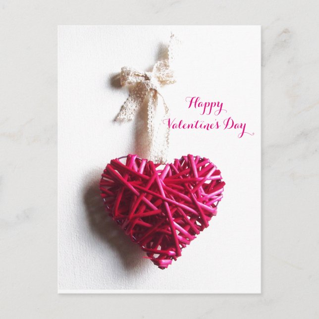 CARTES POUR FÊTES ANNUELLES FUCHSIE ROSE COEUR ENNUYÉ, JOUR DE VALENTINE (Devant)