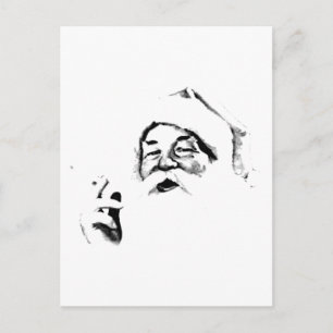 Cartes Pour Fêtes Annuelles Fumer Père Noël. Père Noël vintage Fumant Une Ciga
