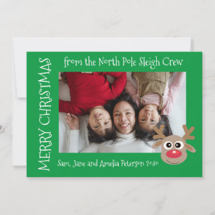 Cartes Pour Fêtes Annuelles Fun Cartogramme Reindeer Vert Noël
