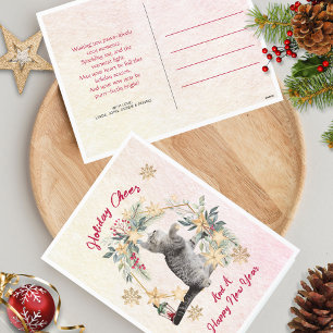 Cartes Pour Fêtes Annuelles Fun Chat Gold Snowflakes Joyeux Nouvel An Noël
