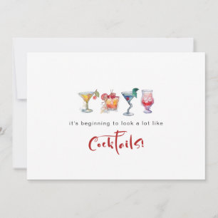 Cartes Pour Fêtes Annuelles Fun Cheers À La Saison Cocktails