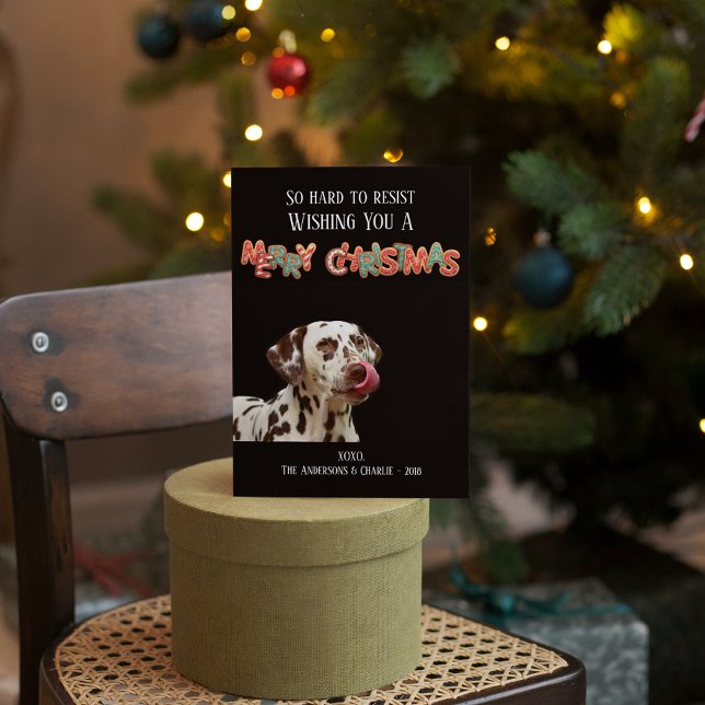 Cartes Pour Fêtes Annuelles Fun Chien Photo Christmas Cookie (Créateur téléchargé)