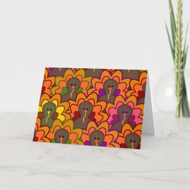 Cartes Pour Fêtes Annuelles Fun Colorful Thanksgiving (Devant)