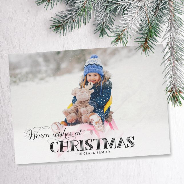 Cartes Pour Fêtes Annuelles Fun Custom Christmas Typographie Photo (Créateur téléchargé)