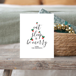 Cartes Pour Fêtes Annuelles Fun Custom Text Chic Minimaliste Arbre de Noël
