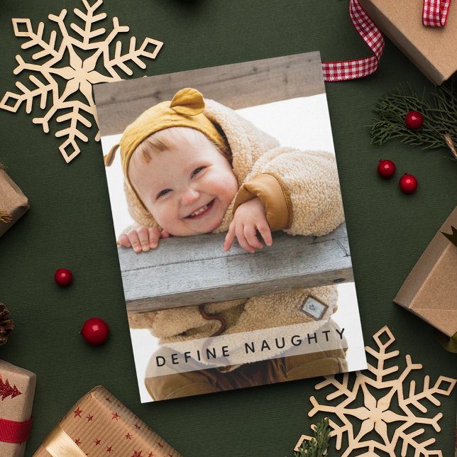Cartes Pour Fêtes Annuelles Fun Définir Naughty | Noël photo (Créateur téléchargé)