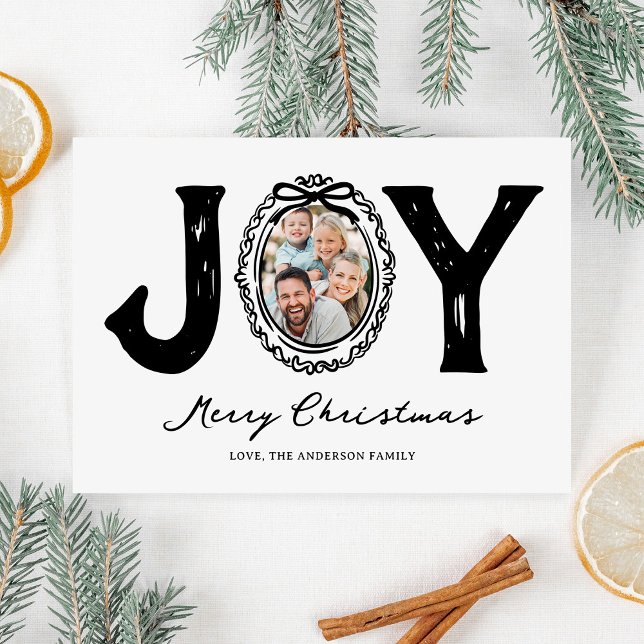 Cartes Pour Fêtes Annuelles Fun Doodle Joie Photo Noël (Créateur téléchargé)