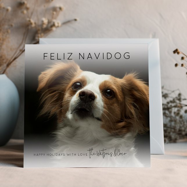 Cartes Pour Fêtes Annuelles Fun Feliz Navidog | Photo Noël (Créateur téléchargé)