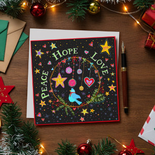 Cartes Pour Fêtes Annuelles Fun Festive Folk Peace Hope Love Christmas