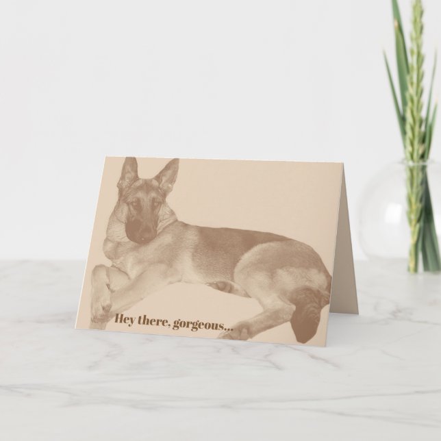 Cartes Pour Fêtes Annuelles Fun & Flirty German Shepherd Valentine's Day Card (Devant)