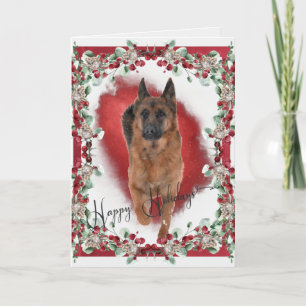 Cartes Pour Fêtes Annuelles Fun German Shepherd Holiday Photo