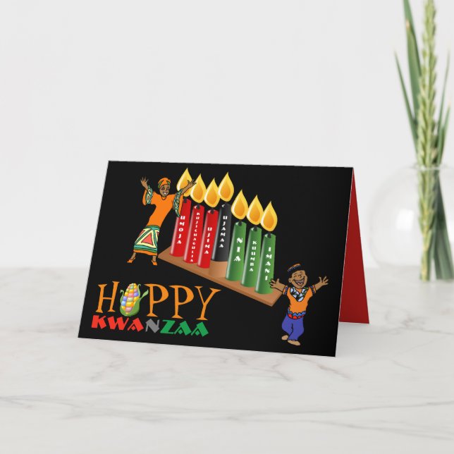 Cartes Pour Fêtes Annuelles Fun Happy KWANZAA 7 Principes Personnalisés (Devant)
