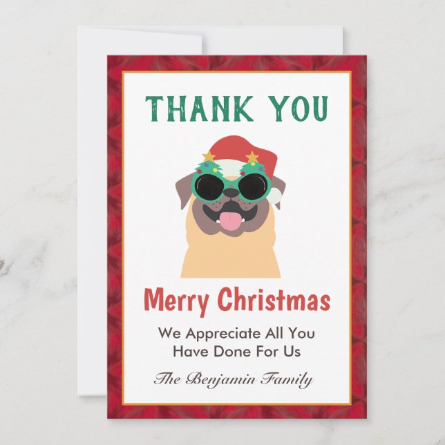 Cartes Pour Fêtes Annuelles Fun Joyeux Merci de Noël Personnaliser (Devant)