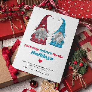 Cartes Pour Fêtes Annuelles Fun 'Let's Stay Gnome for the Holidays' Noël