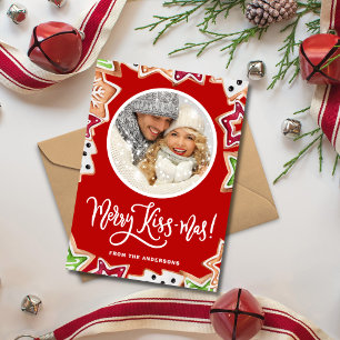 Cartes Pour Fêtes Annuelles Fun Merry Kissmas Cookies Noël Photo