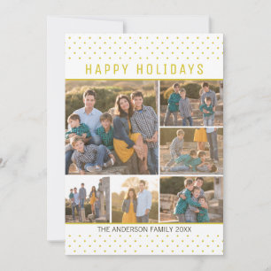 Cartes Pour Fêtes Annuelles Fun moderne Happy Holidays Gold Pois 7 Photo