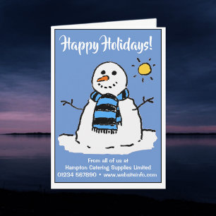 Cartes Pour Fêtes Annuelles Fun Snowman Happy Holidays Card.
