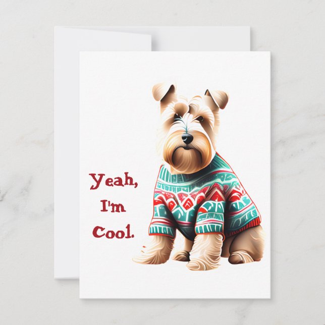 Cartes Pour Fêtes Annuelles Fun Soft Coated Wheaten Terrier Sweat de Noël (Devant)