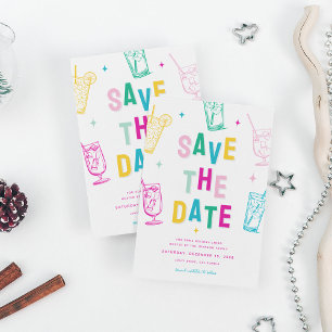 Cartes Pour Fêtes Annuelles Fun Soirée de Noël tendance Enregistrer la date