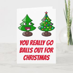 Cartes Pour Fêtes Annuelles Funky Christmas Tree - Boules dehors