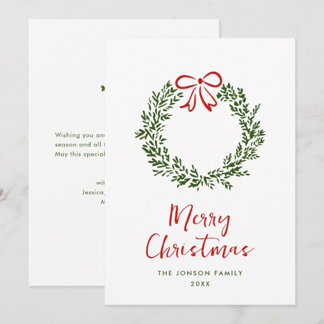 Cartes Pour Fêtes Annuelles Funky Hand Drabble Retro Christmas (Devant / Derrière)